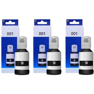                       Realink Ink 001 Ink Bottle Compatible Printer for L4150 L4160 L6170 6190 Pack Of 3 Black Ink Bottle ()                                              