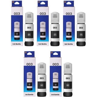                       Realink Cartridge 003 Ink Bottle Compatible For L3100 L3101 L3110 L3150 Pack Of 5 Black Ink Cartridge ()                                              