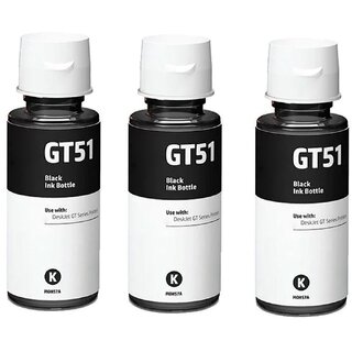                       Realink Ink Cartridge GT51 GT52 BK Compatible For GT5810 5811 116 Printer Pack of 3 Black Ink Bottle ()                                              