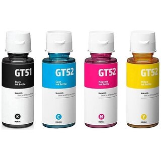                       Realink Ink Cartridge GT 51 GT 52 Multi color Ink Black + Tri Color Combo Pack Ink Bottle ()                                              