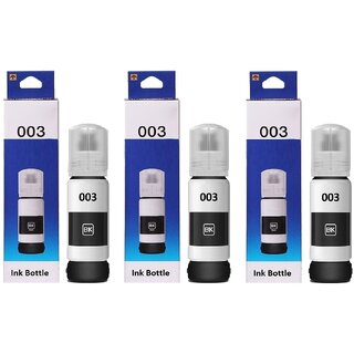                       Realink Ink 003 Ink Bottle Compatible Printer For L3100 L3101 L3110 L3150 Pack Of 3 Black Ink Bottle ()                                              