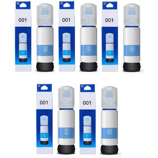                       Realink 001 Ink Compatible Printer for L4150, L4160, L6170, L6190 L6160 Pack Of 5 Cyan Ink Bottle ()                                              