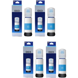                       Realink 003 Ink Compatible For L3100 L3101 L3110 L3150 Pack Of 4 Cyan Ink Bottle ()                                              