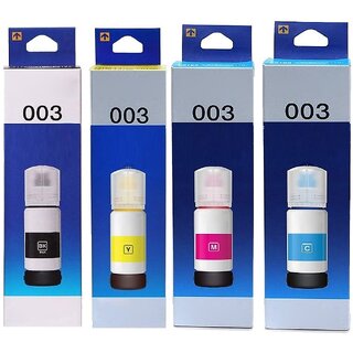                       Realink 003 Multi Ink Bottle Compatible Printer For L3100, L3101 L3110, L3150 Black + Tri Color Combo Pack Ink Bottle ()                                              