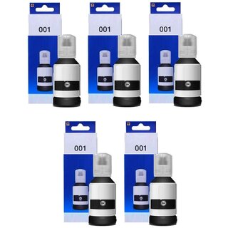                       Realink 001 Ink Compatible Printer for L4150, L4160, L6170, L6190 L6160 Pack Of 5 Black Ink Bottle ()                                              
