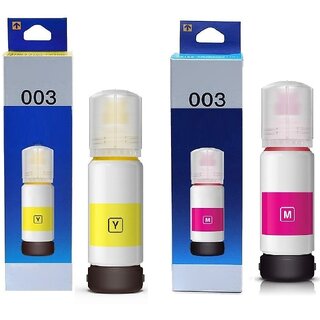                      Realink Ink 003 Magenta & Yellow Ink Bottle Compatible For L3100 L3101 L3110 Pack Of 2 Magenta Ink Bottle ()                                              