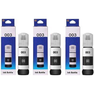                       Realink 003 Ink Bottle Compatible For L3100 L3101 L3110 L3150 Pack Of 3 Black Ink Bottle ()                                              