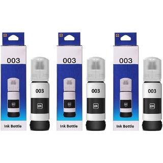                       Realink Cartridge Ink 003 Ink Bottle Compatible For L3100 L3101 3110 L3150 Pack Of 3 Black Ink Cartridge ()                                              
