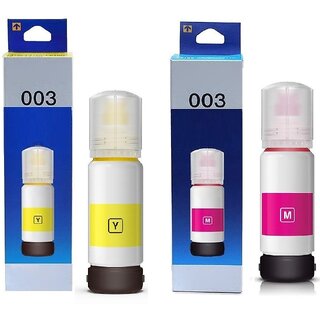                       Realink Cartridge Ink 003 Magenta + Yellow Ink Bottle Compatible For L3100 3101 L3150 Pack Of 2 Magenta Ink Cartridge ()                                              