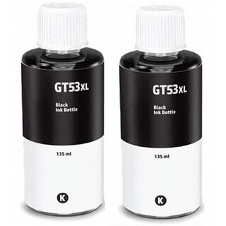                       Realink Cartridge Ink GT53XL BK Ink Bottle Compatible For Gt5810 Gt5811 Gt5820 Gt5821 Pack Of 2 Black Ink Cartridge ()                                              