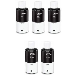                       Realink Ink Cartridge GT53XL BK Compatible For Gt5810 Gt5811 Gt5820 Gt5821 Pack Of 5 Black Ink Bottle ()                                              