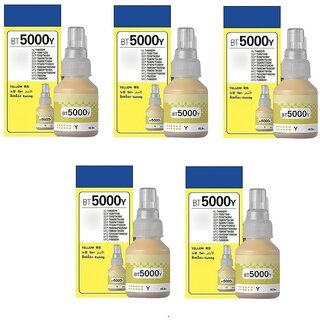                       Realink Ink BT5000 Ink Bottle Compatible For DCP T300 T500W T700W MFC-T800W Pack Of 5 Yellow Ink Bottle ()                                              