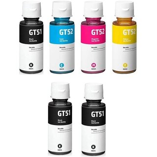                       Realink Ink GT51 52 Multi color Ink Bottles Set + 2 Black Ink Bottle ()                                              