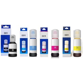                       Realink 001 Ink 4 Bottle Set Compatible Printer For L4150 L6160 L4160 L6190 Black + Tri Color Combo Pack Ink Bottle ()                                              