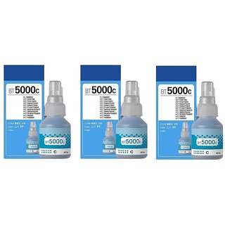                       Realink BT5000C Ink Bottle Compatible For DCP-T300 T500W T700W MFC-T800W Pack of 3 Cyan Ink Bottle ()                                              