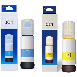                       Realink 001 Cyan + Yellow Ink Compatible for L4150 L4160 L6170 L6190 L6160 Pack Of 2 Cyan Ink Bottle ()                                              