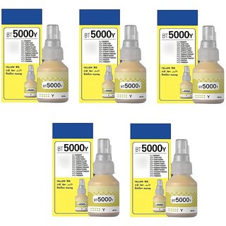                       Realink BT5000Y Ink Bottle Compatible For DCP-T300 T500W T700W MFC-T800W Pack Of 5 Yellow Ink Bottle ()                                              