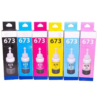                       Realink Ink T673 Multicolor Black + Tri Color Combo Pack Ink Bottle ()                                              