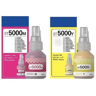                       Realink Ink BT5000 Magenta & Yellow Ink Compatible For T300 T500W T800W Pack of 2 Magenta Ink Bottle ()                                              