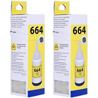                       Realink Ink T664 Ink Compatible For L130 L220 L365 L380 385 Pack Of 2 Yellow Ink Bottle ()                                              