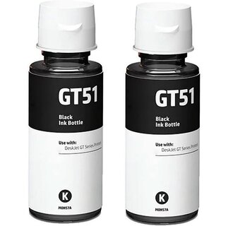                       Realink Ink Cartridge GT51 GT52 BK Compatible For GT5810, 5811 5820 Printer Pack of 2 Black Ink Bottle ()                                              