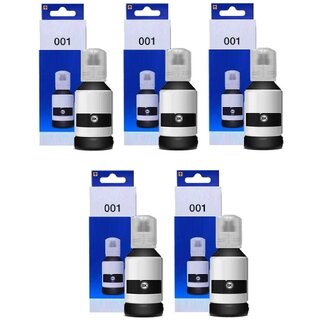                       Realink Ink 001 Ink Bottle Compatible Printer for L4150 L4160 6170 L6190 Pack Of 5 Black Ink Bottle ()                                              
