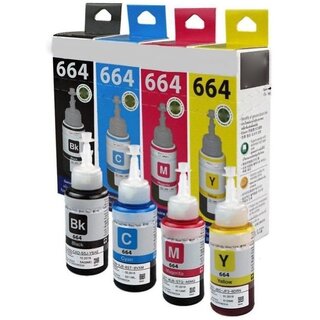                       Realink T664 Ink Bottle Compatible For L130 L220 L310 L360 L365 L380 L385 L40 Black + Tri Color Combo Pack Ink Bottle ()                                              