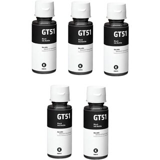                       Realink Cartridge Ink Cartridge GT51 GT52 BK Compatible For GT5810 5811 5820 5821 115 Pack of 5 Black Ink Cartridge ()                                              