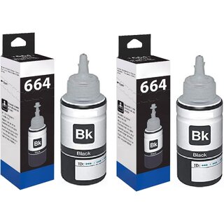                       Realink Cartridge Ink T664 BK Ink Bottle Compatible For L130 L220 L310 L360 L365 Pack Of 2 Black Ink Cartridge ()                                              