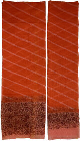 AnuMoh KOTA DORIYA HANDLOOM SCREEN PRINTED COTTON-SILK HYBRID Material for Kurti/Kameez + Dupatta Red based Multicolor