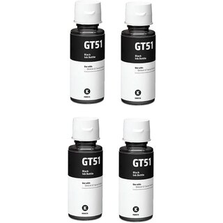                       Realink Cartridge Ink GT51 GT52 Ink Pack of 4 Black Ink Cartridge ()                                              