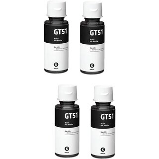                       Realink Cartridge Ink Cartridge GT51 Bk Ink Bottle Compatible for Gt5810 Gt5811 Gt5820 Pack Of 4 Black Ink Cartridge ()                                              