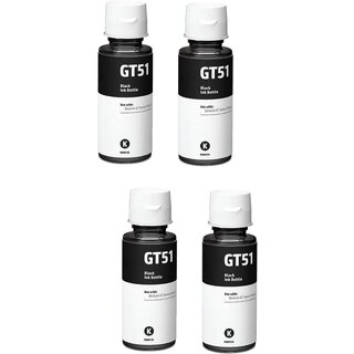                       Realink Cartridge Ink Cartridge GT51 GT52 BK Compatible For GT5810 5811 GT5820 Printer Pack of 4 Black Ink Cartridge ()                                              