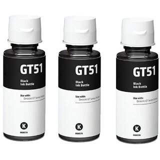                       Realink Cartridge GT51 GT52 BK Compatible For GT5810 5811 5820 115 116 Printer Pack of 3 Black Ink Cartridge ()                                              