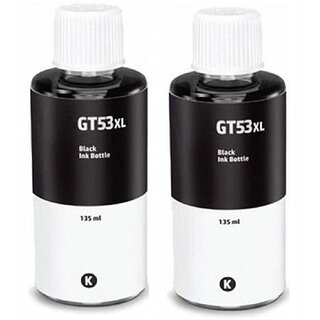                       Realink Cartridge Ink GT 53XL BK Ink Bottle Compatible For Gt5810 Gt5811 Gt5820 Gt5821 Pack Of 2 Black Ink Cartridge ()                                              