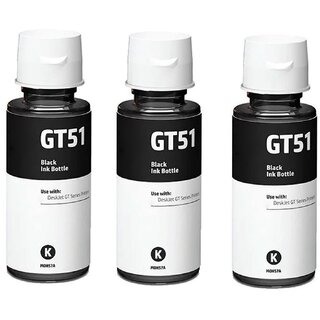                       Realink Cartridge GT51 Bk Ink Bottle Compatible for Gt5810 Gt5811 Gt5820 Gt5821 310 315 Pack Of 3 Black Ink Cartridge ()                                              