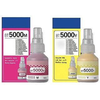                       Realink Cartridge BT5000 Magenta + Yellow Ink Compatible For DCP-T300 T500W MFC-T800W Pack of 2 Magenta Ink Cartridge ()                                              