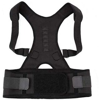                       Luckjit Unisex Magnetic Back Brace Posture Corrector Therapy Shoulder Belt for Lower and Upper Back Pain Relief, posture                                              