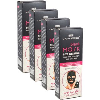                       Black Mask Deep Cleansing Whitening Peel-Off Mask - 100ml (Pack Of 4)                                              