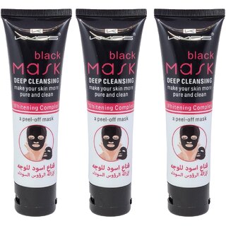                       Black Mask Deep Cleansing Whitening Black Mask - Pack Of 3 (100ml)                                              