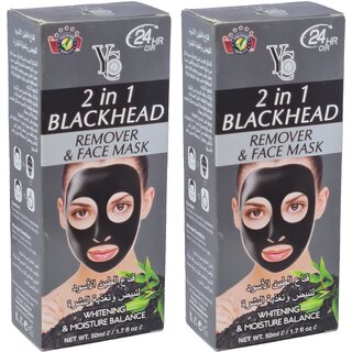                       YC Whitening 2 in 1 Blackhead Remover  Face Mask - 50ml (Pack Of 2)                                              