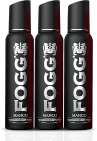 Fogg Marco body spray deodorant for men long lasting no gas deo pack of 3 Deodorant Spray - for Men (360 ml, Pack of 3)