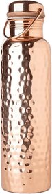 Russet Hammered Copper Water Bottle 1 Liter with Carrying Handle