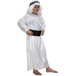                       Kaku Fancy Dresses Shefard/Arabian Shaikh Global Ethnic Costume -Black  White, For Boys                                              