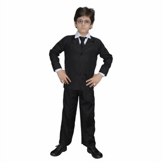                       Kaku Fancy Dresses Dr.Bhimrao Ambedkar National Hero Costume -White  Black,  For Boys                                              