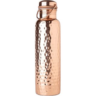                       Russet Hammered Copper Water Bottle 1 Liter with Carrying Handle                                              