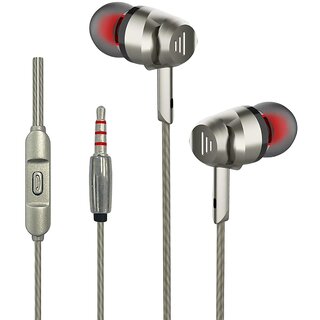                       DIGIMATE Beats 2.0 In Ear Wired Earphone With Mic, 3.5 mm Audio Jack, 10 Mm Driver, Phone/Tablet Compatible (Silver, DGMGO5-008)                                              