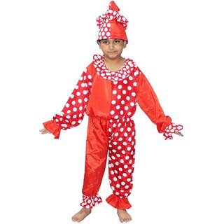                       Kaku Fancy Dresses Comic Character Clown Costume -Red, For Boys  Girls                                              