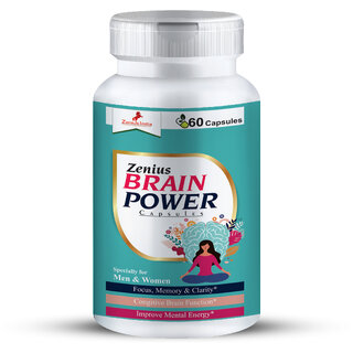 Zenius Brain Power Capsule for Brain Booster Medicine Stress Relief Medicine Brain Strong Medicine (60 Capsules) Zenius Brain Power Capsule for Brain Booster Medicine Stress Relief Medicine Brain Strong Medicine (60 Capsules)