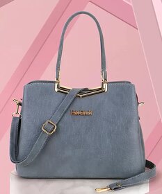 LAIK Handbags for Women| Premium PU Leather Shoulder Bags| Latest Trendy Design Bag| Top Handle Stylish Bag For Ladies | Grey